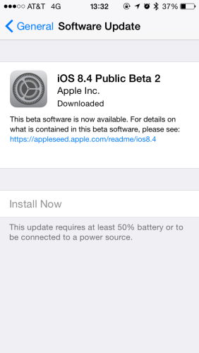 iOS 8.4 Public Beta 2